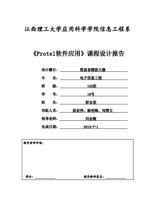 《Protel软件应用》课程设计报告