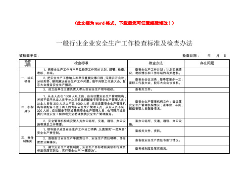 企业检查表(10份)