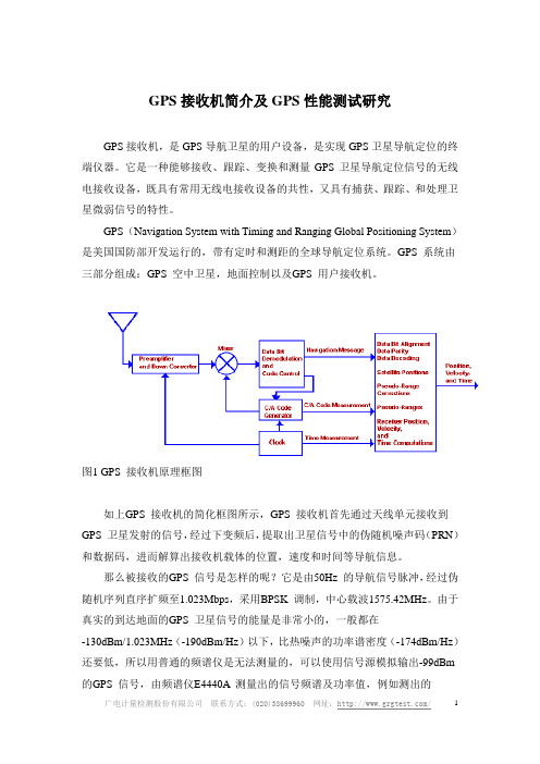 GPS接收机简介及性能测试