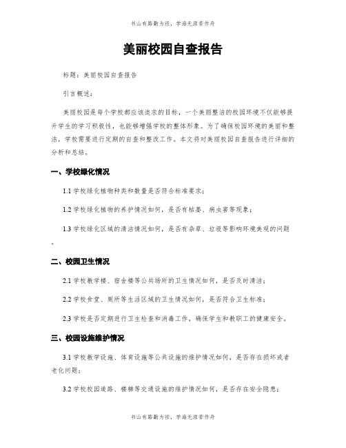 美丽校园自查报告