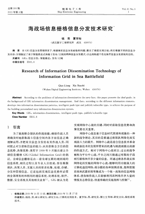 海战场信息栅格信息分发技术研究