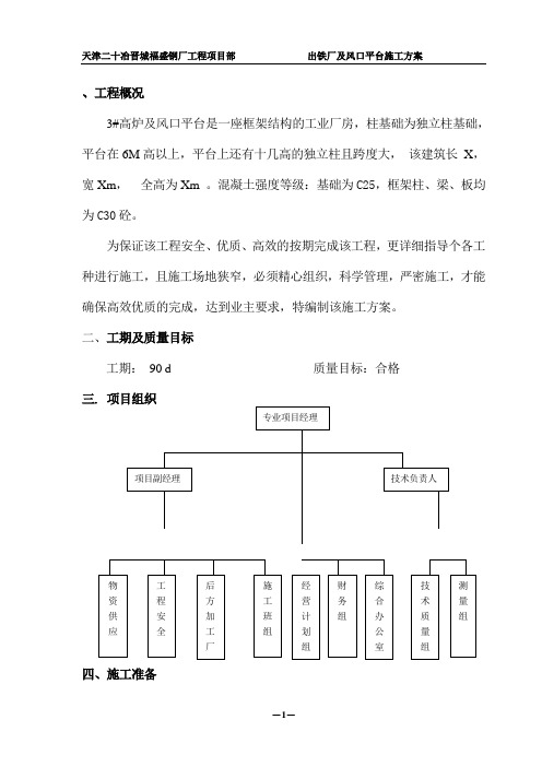 高炉-出铁厂及风口平台施工方案