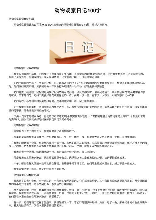 动物观察日记100字