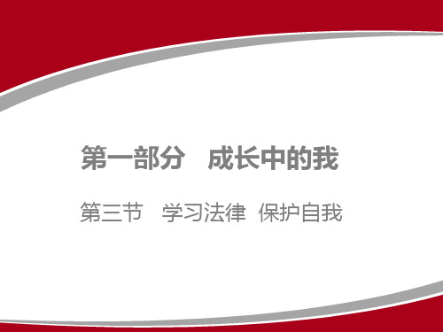 2020广东中考道德与法治一轮复习课件：第三节   学习法律  保护自我