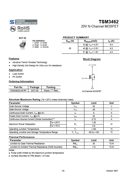 TSM3462CX6中文资料