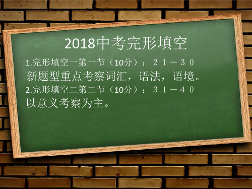 人教九年级英语全册中考完形填空(共14张PPT)