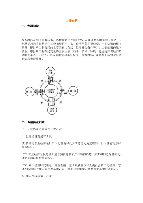 最新高三地理-地理复习专题——工业专题 精品