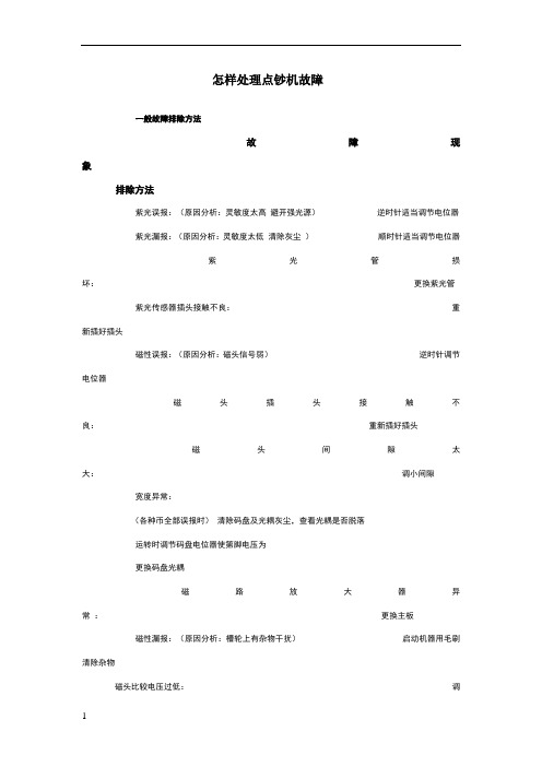 点钞机故障处理方法