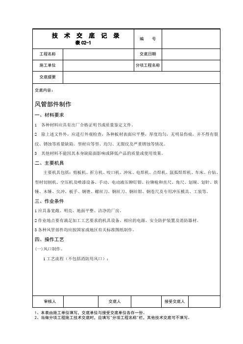 风管部件制作汇总