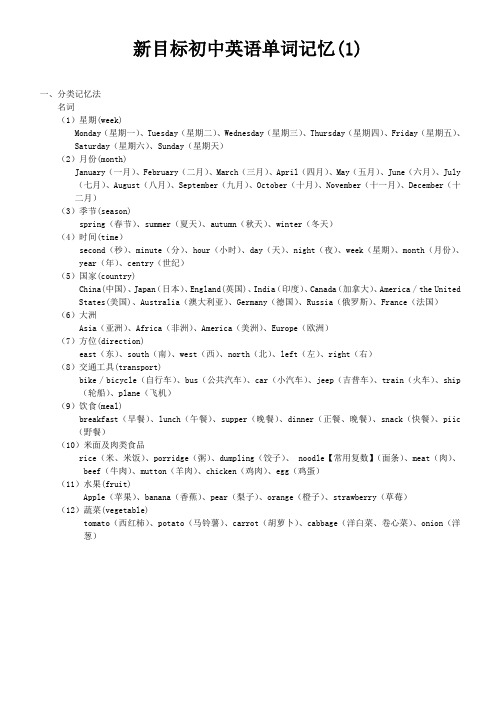 新目标初中英语单词联想、趣味、词根法、谐音法、组合法记忆