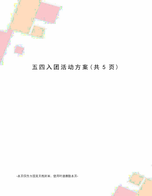 入团活动方案