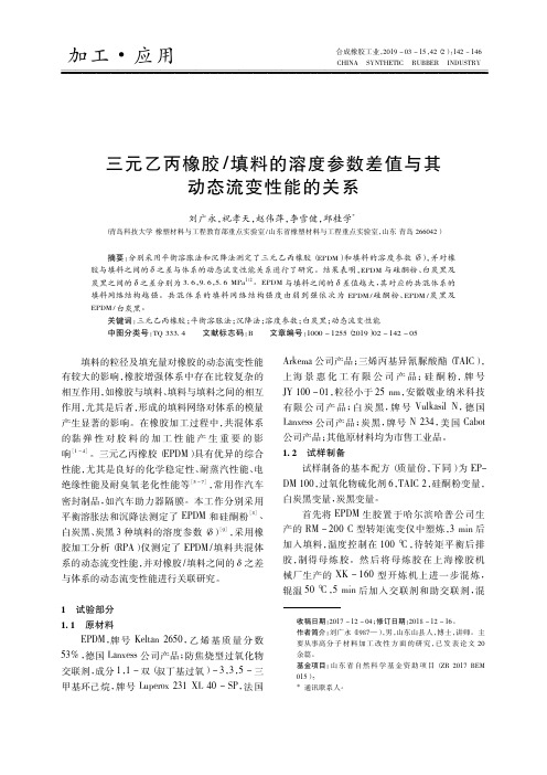 三元乙丙橡胶填料的溶度参数差值与其动态流变性能的关系