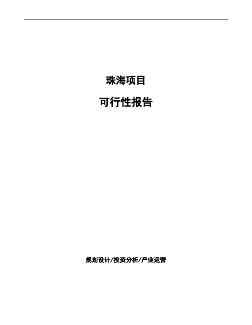 珠海项目可行性报告模板参考