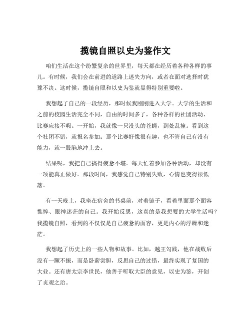 揽镜自照以史为鉴作文