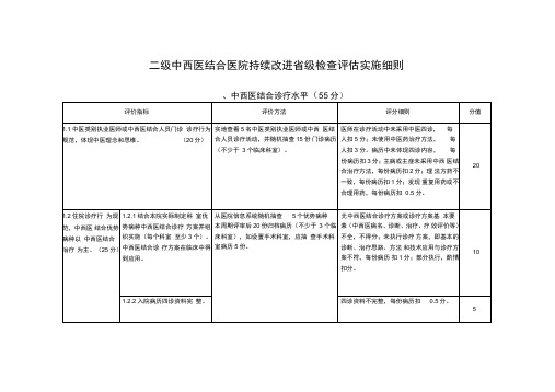 二级中西医结合医院持续改进级检查实施细则