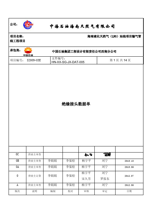 绝缘接头数据单