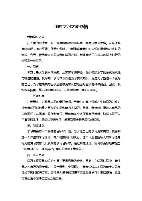 我的学习之路感悟