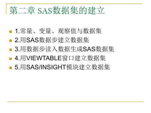 第二章 SAS数据集的建立