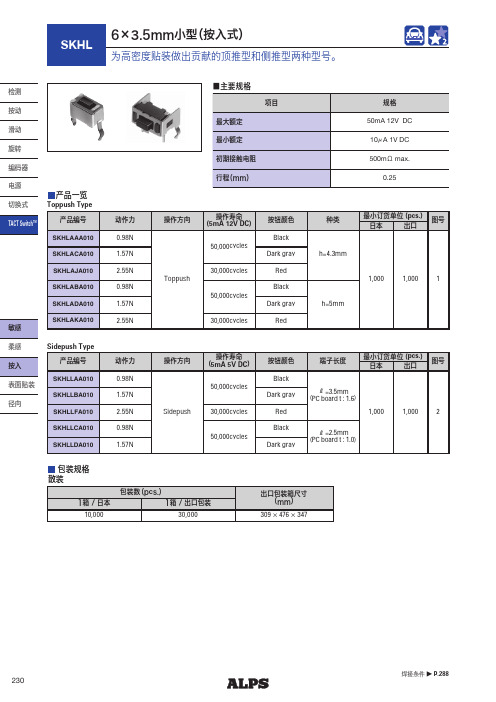 阿尔卑斯按键ALPS——skhl