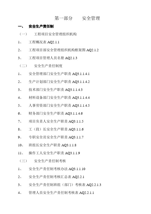 安全资料目录(完整)