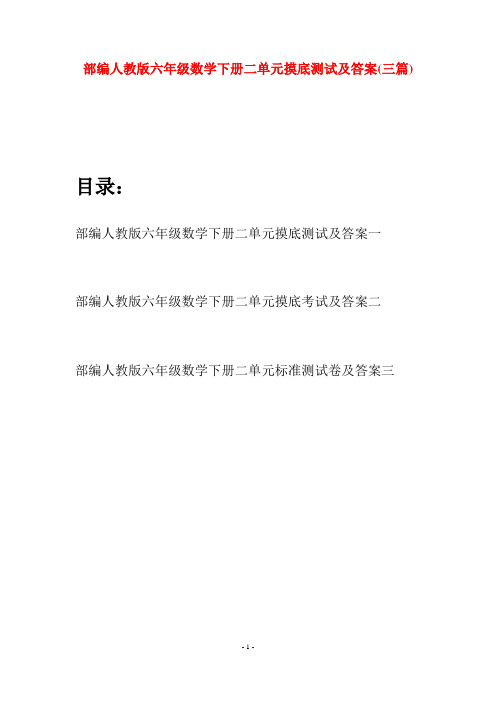 部编人教版六年级数学下册二单元摸底测试及答案(三套)