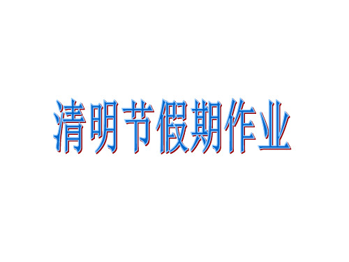 清明节假期作业