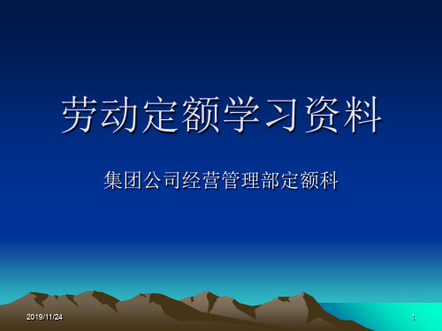 定额标准讲义劳动定额标准-110页精品文档