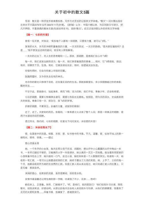 关于初中的散文5篇