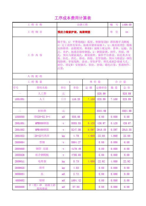 1409.03预应力锚索护坡,地梁钢筋