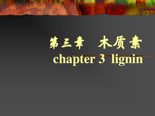 第三章 木质素chapter 3 lignin