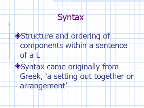 英语语言学课件Chapter 10 Syntax