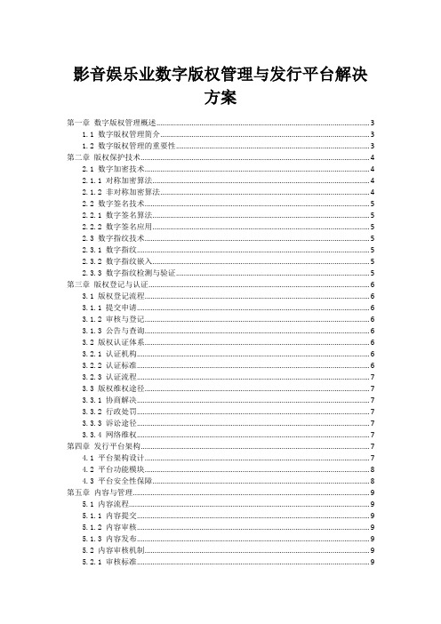 影音娱乐业数字版权管理与发行平台解决方案