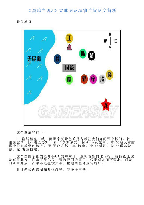 《黑暗之魂3》大地图及城镇位置图文解析