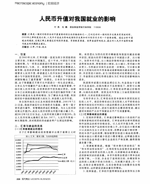 人民币升值对我国就业的影响