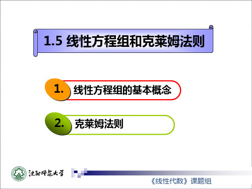 1.5 线性方程组和克莱姆法则 PPT课件