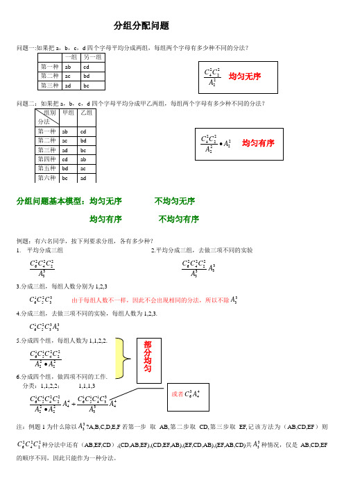 分组分配问题高中数学全面扫描