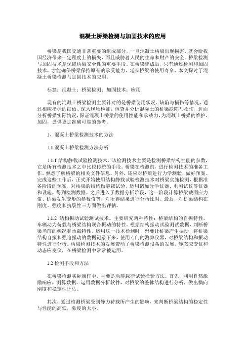 混凝土桥梁检测与加固技术的应用