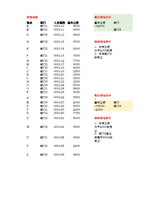 EXCEL案例-1-高级筛选功能