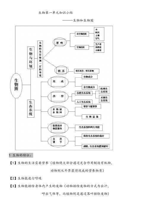 生物第一单元知识小结