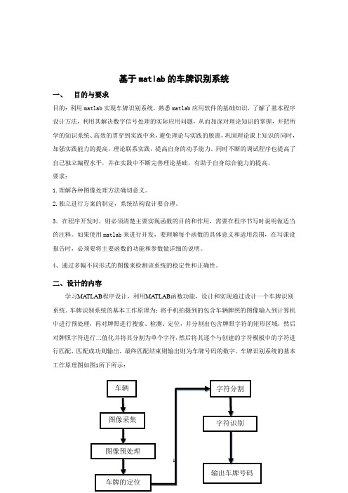 基于matlab的车牌识别系统