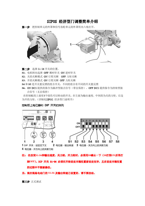 SIPOS 经济型门调整简单介绍