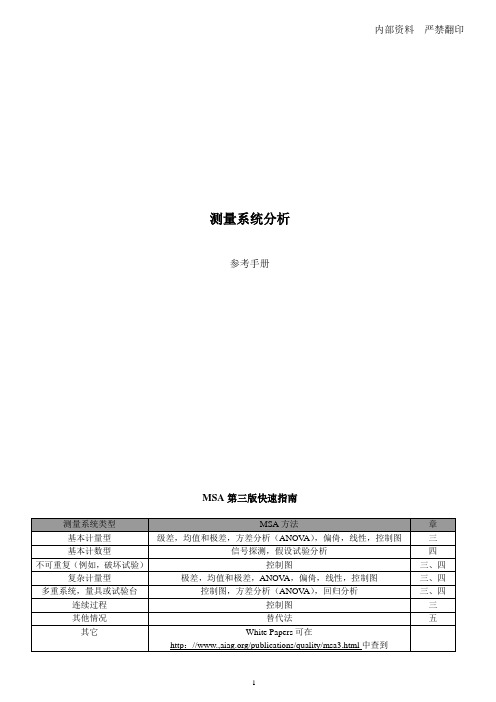 MSA手册(测量系统分析)分解