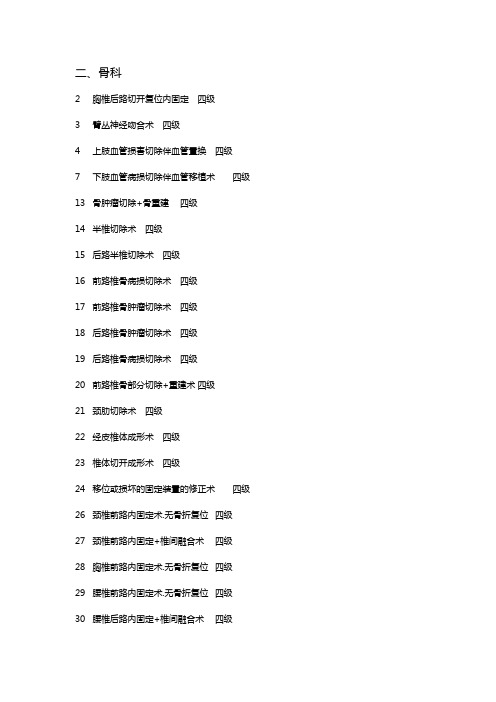 骨科手术分级