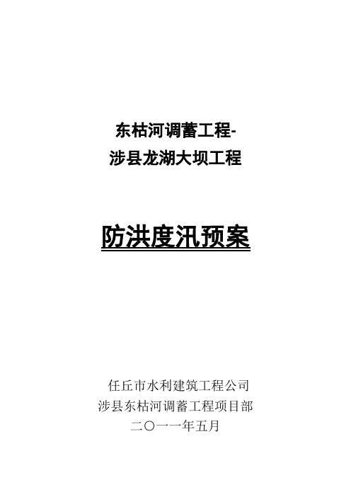 防洪度汛方案(修改篇)