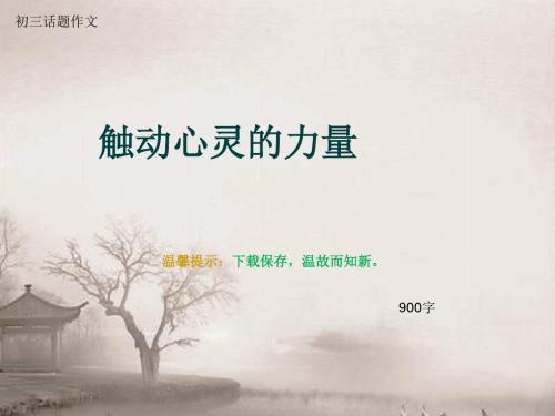 初三话题作文《触动心灵的力量》900字(总11页PPT)