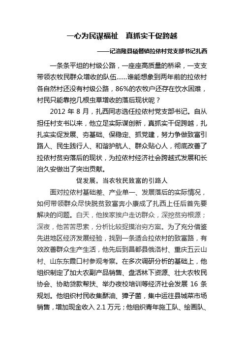 洛隆县硕督镇拉依村党支部书记扎西同志先进事迹