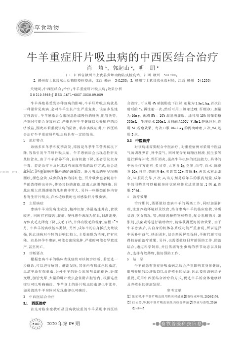 牛羊重症肝片吸虫病的中西医结合治疗