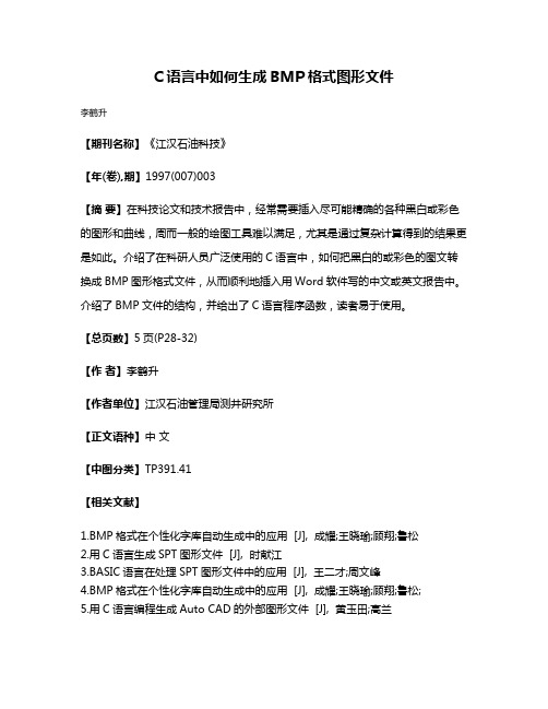 C语言中如何生成BMP格式图形文件