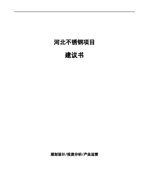 河北不锈钢项目建议书