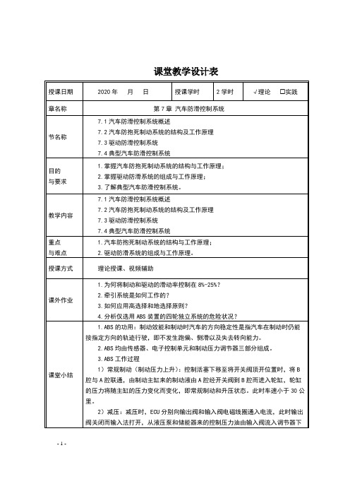 第七章 汽车防滑控制系统